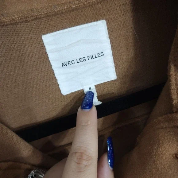 Avec Les Filles Womens Shacket Camel Brown Tan Relaxed Cozy Knit Shirt Jacket S - Picture 10 of 13